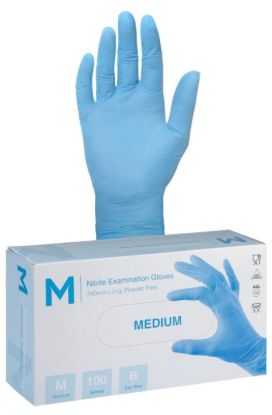Picture of NITRILE PF BLUE GLOVES MEDIUM