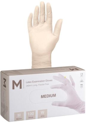 Picture of LATEX PF WHITE GLOVES MEDIUM