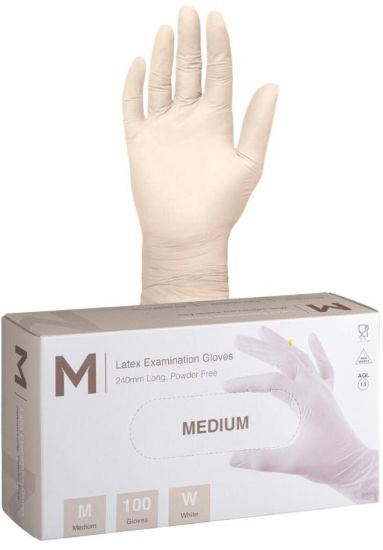 Picture of LATEX PF WHITE GLOVES MEDIUM