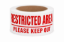Picture of RESTRICTED AREA RED/ WHITE 100mm x 100M